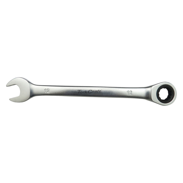 Tork Craft 12mm Combination Ratchet Wrench, Fixed Head Spanner Tool