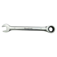 TorkCraft 15mm Combination Ratchet Wrench - Fixed Head Spanner, Professional Grade Hand Tool