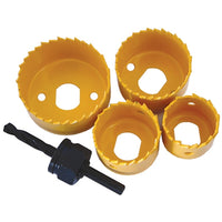 Chavda Hole Saw Set 5-Piece: Carbon Steel, Assorted Sizes, Includes Drill Bit - Perfect for Woodworking & DIY Projects