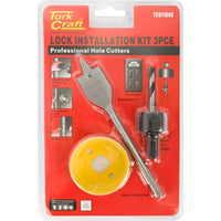 Tork Craft Lock Installation Kit 3 Piece - Door Lock Installation Tool with Hole Saw and Spade Drill Bit