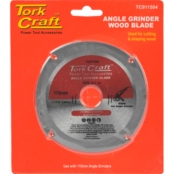 Tork Craft 115mm Angle Grinder Wood Blade - Cutting & Shaping Disc