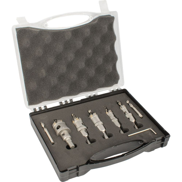 TCT Hole Saw Set 5pc (16, 20, 22, 25, 32mm) for Metal with Carry Case - Metalworking Drilling Cutting Tool