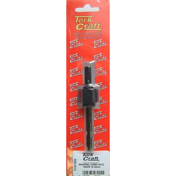 Tork Craft Mandrel for Carbon Steel Hole Saws 19-28mm | Hole Saw Arbor | Drill Attachment