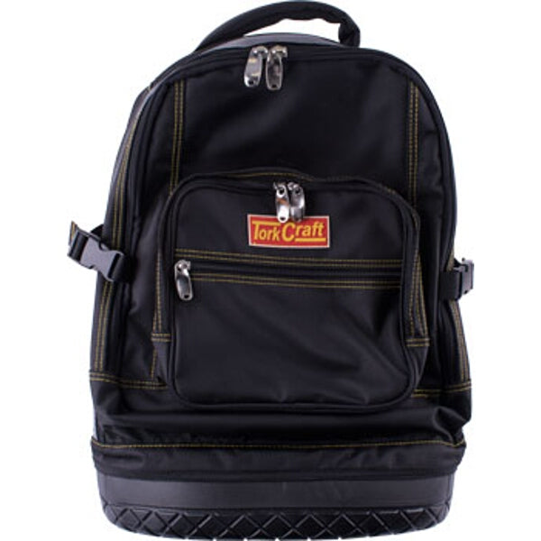 Tork Craft Black Tool Backpack with Rubber Base - 65x20x40cm | Heavy Duty Storage Bag