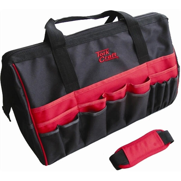 Tork Craft Nylon Tool Bag: Heavy-Duty, 50 Pockets, 495x265x340mm. Organize your tools with this durable & spacious tool bag!