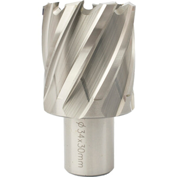 Annular Cutter HSS Steel 34mm Weldon Shank 19.05mm - High-Speed Steel Hole Saw for Metal Drilling
