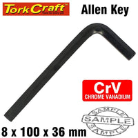L-WRENCH HEX 8.0 X 100 X 36MM CRV BLACK