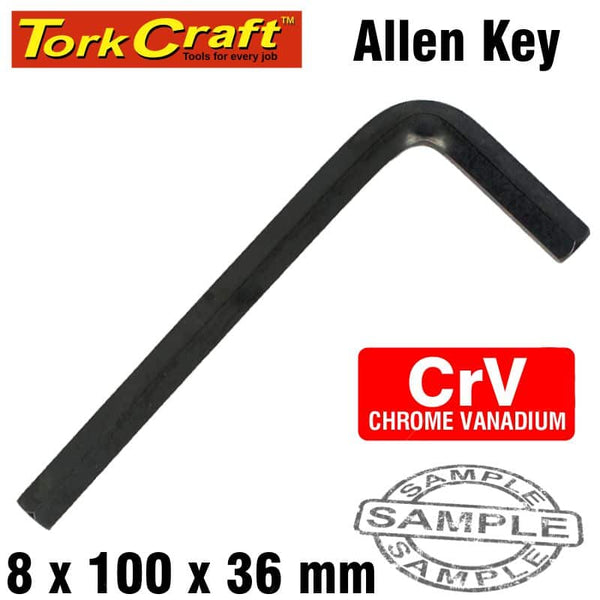 L-WRENCH HEX 8.0 X 100 X 36MM CRV BLACK