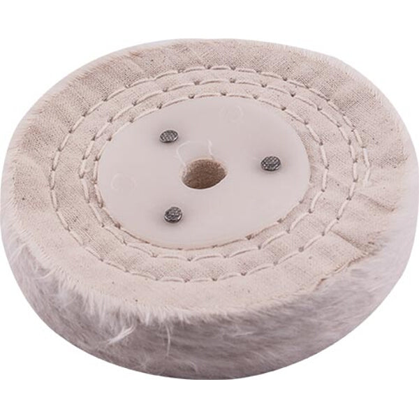 White Cotton Buffing Wheel 100mm - Metal Polishing, 2 Sections