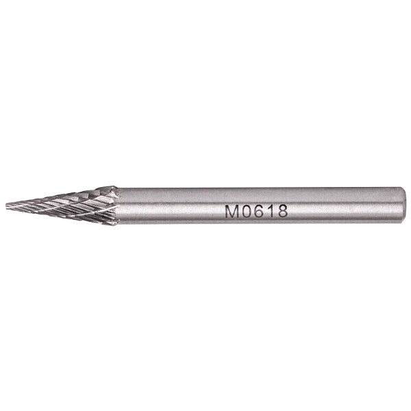 TorkCraft Rotary Burr Tungsten Carbide Conical 6x18mm - Steel, Stainless Steel, Brass Cutting Tool