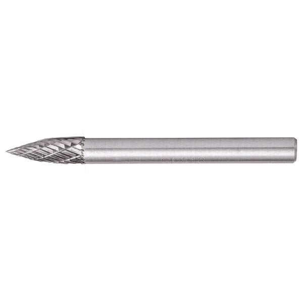 TorkCraft Tungsten Carbide Rotary Burr - Conical Curve 6x18x6mm - Metal Cutting, Grinding Tool