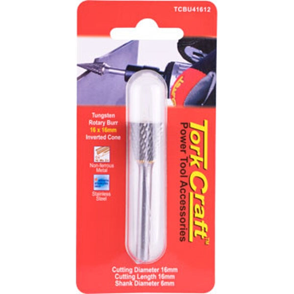 Tork Craft Tungsten Rotary Burr - Inverted Cone - Metal Cutting Tool