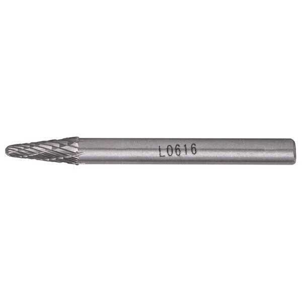 Tungsten Carbide Rotary Burr - Conical Shape, 6x16mm - Metal Cutting, Grinding, Deburring Tool