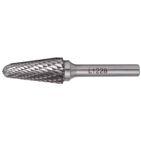 Tungsten Rotary Burr - Conical - 12x28x6mm - Metal Cutting Tool for Steel, Stainless Steel, Brass