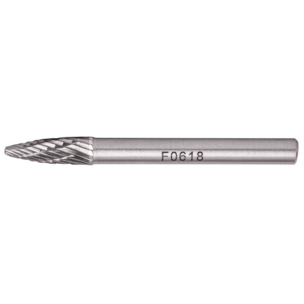 TorkCraft Tungsten Rotary Burr - 6x18mm Round Point. Steel, Stainless Steel, Cast Iron, Alloy, & Brass Cutting Tool.