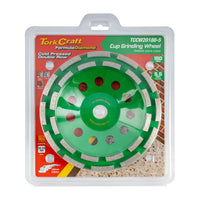 Tork Craft Dia. Cup Wheel 180 Mm X 22.23 Mm Dbl Row Cold Pressed Contractor Tccw20180 5