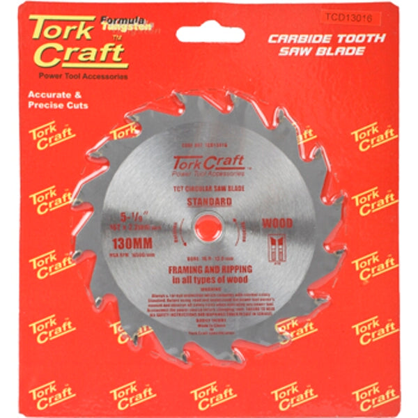 Tork Craft Carbide Tooth Saw Blade - 130mm - Woodworking Tool