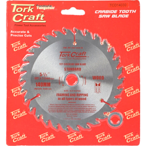 Tork Craft Carbide Tooth Saw Blade - Woodworking Power Tool Accessory
