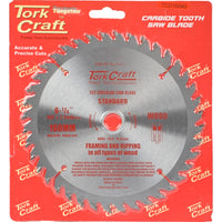Tork Craft Carbide Tooth Saw Blade 6-1/4 Inch for Woodworking: Framing & Ripping