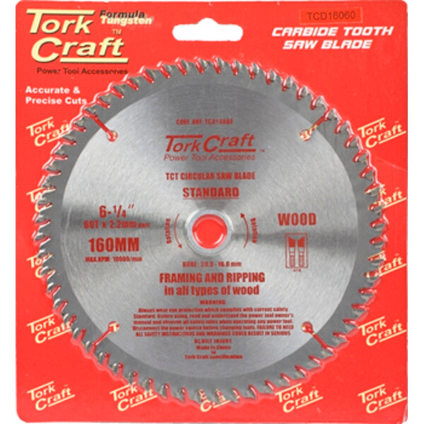 Tork Craft 6 1/4 Inch Carbide Tooth Saw Blade - Wood Cutting & Framing - Power Tool Accessory