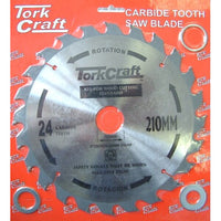 TorkCraft Carbide Tooth Saw Blade 210mm 24 Teeth - Wood Cutting Blade