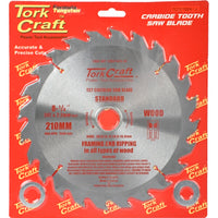 Tork Craft 210mm Carbide Tooth Saw Blade: Framing & Ripping Wood