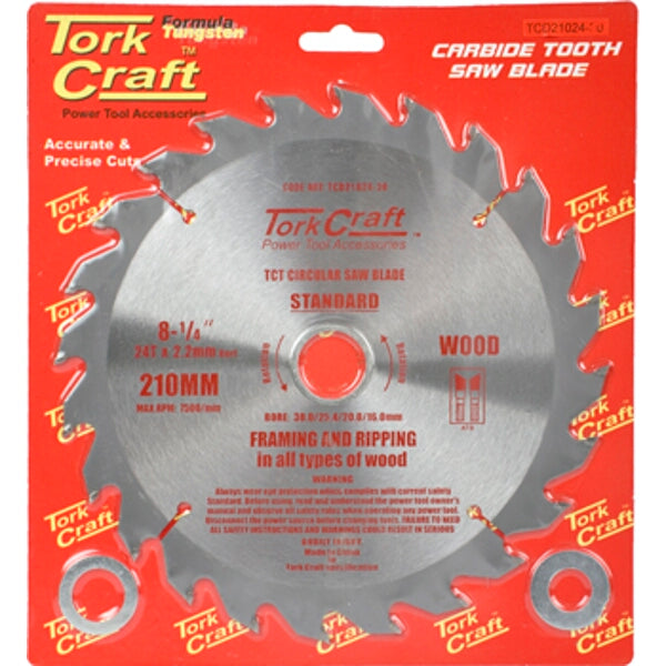 Tork Craft 210mm Carbide Tooth Saw Blade: Framing & Ripping Wood