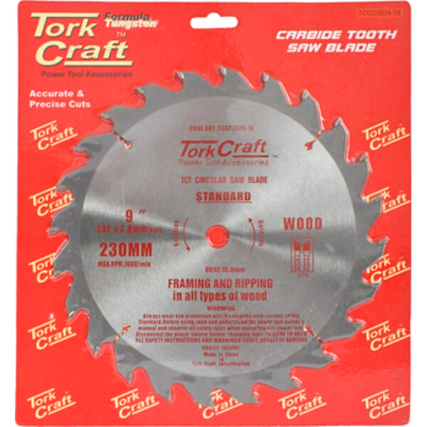 TorkCraft 230mm Carbide Saw Blade for Wood Cutting - Framing & Ripping