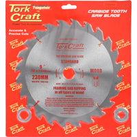 Tork Craft 230mm Carbide Tooth Saw Blade - 24T Wood Cutting | chavda.com
