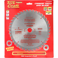 Tork Craft 230mm 40T Carbide Tooth Saw Blade - Wood Framing & Ripping