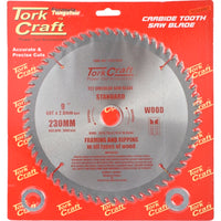 Tork Craft 9-inch Carbide Tooth Saw Blade - 60T Wood Cutting Power Tool Accessory