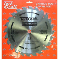 TorkCraft 235mm Carbide Tooth Saw Blade - 24T Wood Cutting - General Purpose