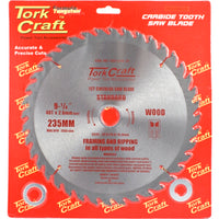 Tork Craft 235mm 40T Carbide Saw Blade - Wood Cutting Blade - General Purpose