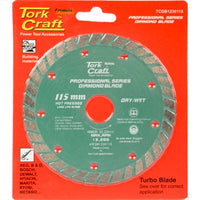 Tork Craft Diamond Blade 115mm Turbo Blade Cutting Disc for Concrete Stone Masonry