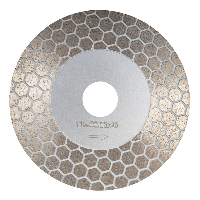 DIAMOND BLADE 115MM HONEYCOMB GLASS & TILE HOT PRESSED INDUSTRIAL