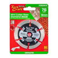 Tork Craft Diamond Blade 76mm X 10mm Cont. Rim Mini Cutter Saw - TCDB20076