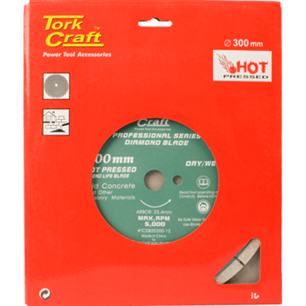 Tork Craft Diamond Blade 300mm for Concrete Cutting - Professional Series Power Tool Accessory