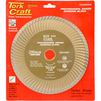 Tork Craft 200mm Diamond Blade - Turbo Wave Cutting Wheel for Concrete, Stone, and Masonry