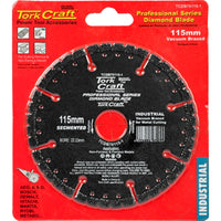 Tork Craft Diamond Blade 115mm Vacuum Brazed Segmented for Metal Cutting. Professional Series Power Tool Accessory