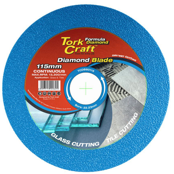 DIAMOND BLADE 115MM CONT. THIN RIM GLASS TILE STONE CLADDING