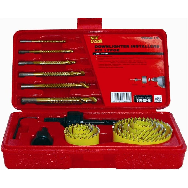 Tork Craft Downlighter Installation Hole Saw Kit 17 Piece Set with Drill Bits - TCDK17