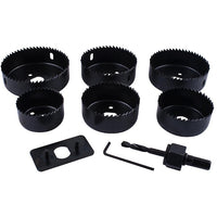 Downlighter Hole Saw Set 6 Piece - 51, 60, 64, 72, 75, 86mm Sizes - Woodworking Drill Bits