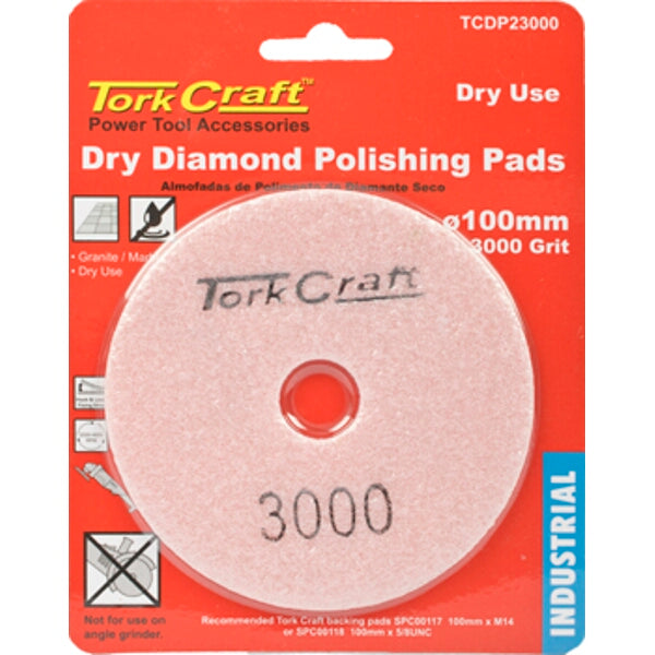 Tork Craft 3000 Grit Dry Diamond Polishing Pad for Granite & Stone