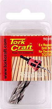 Tork Craft Drill Bits for Decking, Replacement 10G x 5pc, TCDT010-01