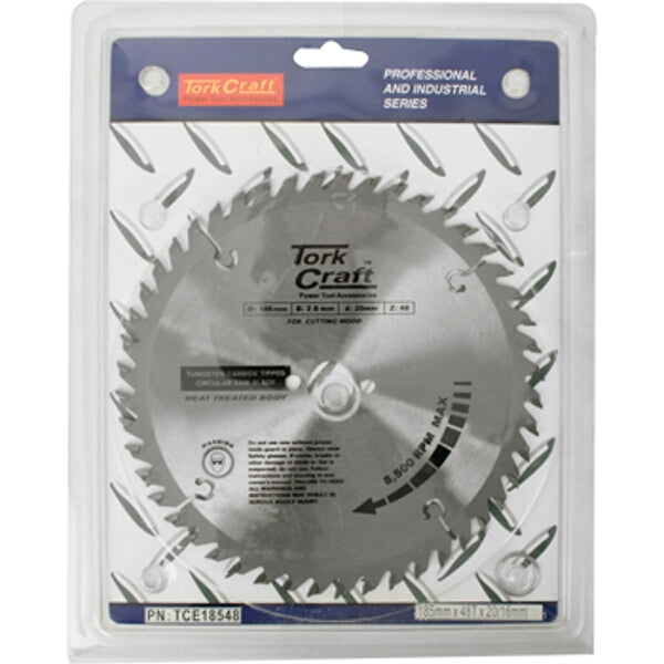 Tork Craft 185mm TCT Circular Saw Blade - 48T Wood Cutting Blade