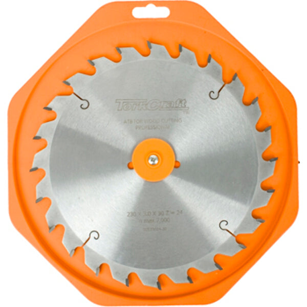 TorkCraft 230mm Wood Cutting Saw Blade, 24 Teeth. Euro Tip Circular Blade for Professional Use. High Quality Saw Blade.