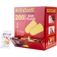Tork Craft Ear Plugs - 200 Pair Bulk Pack, Yellow Bullet Shape, SNR 33 Hearing Protection Safety Equipment
