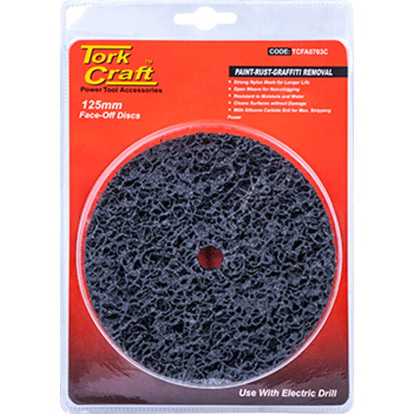 Tork Craft 125mm Face-Off Disc: Paint & Rust Removal Tool | For Electric Drills