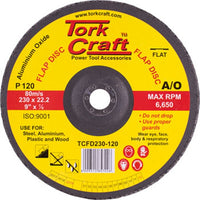 TorkCraft 9 inch Flap Disc, P120 Grit A/O - Aluminum Oxide Sanding Grinding Wheel for Steel, Aluminum, Wood, Plastic