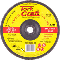 Tork Craft Flap Disc 230mm 80 Grit Aluminum Oxide Sanding Grinding Wheel - Metalworking & Woodworking